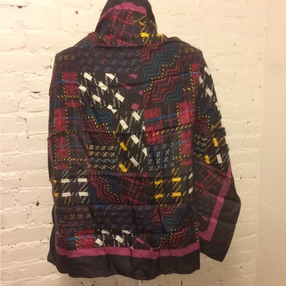 Christian Dior square silk scarf black with patchwork - Picture 5 of 6